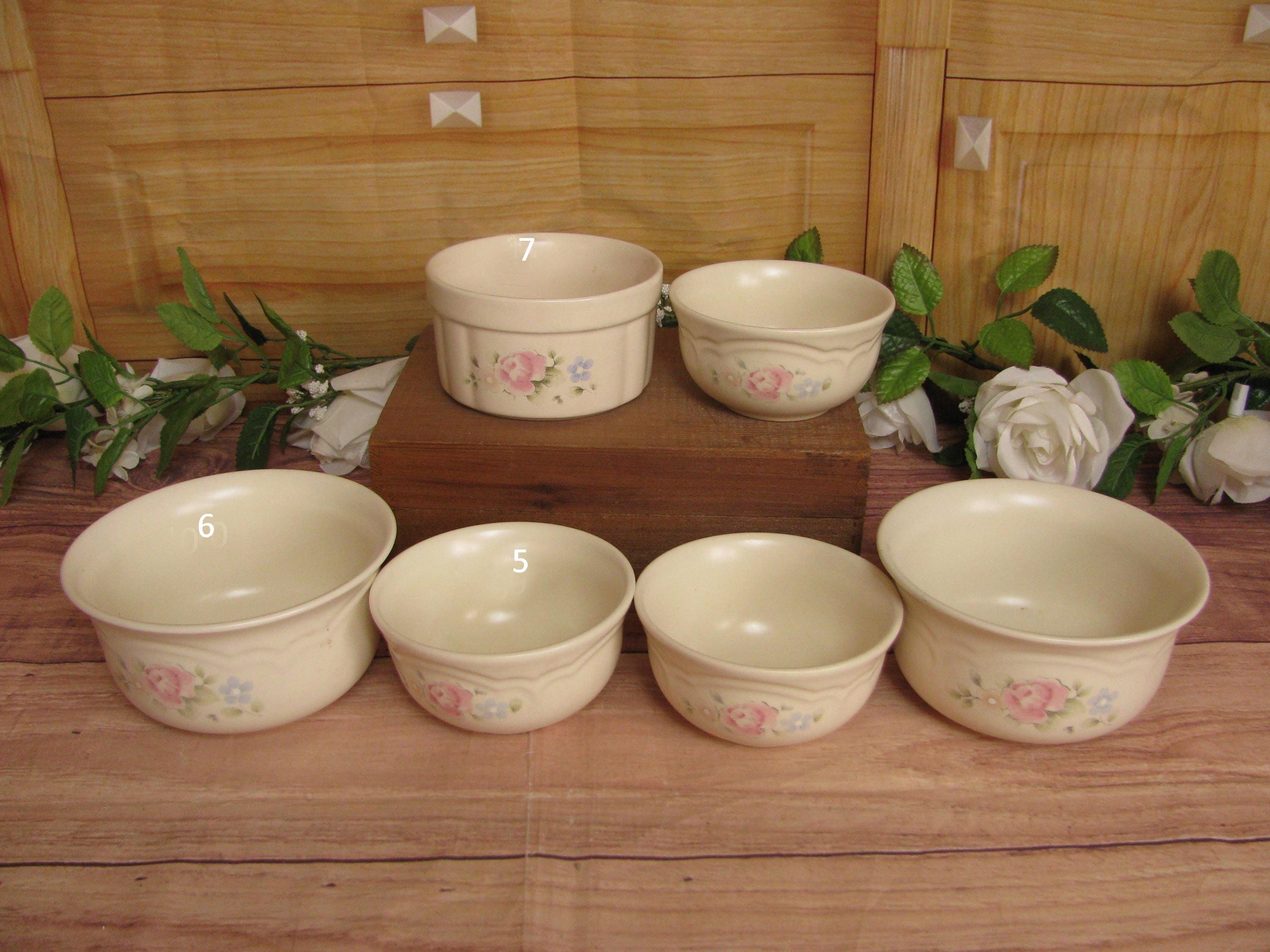 Vintage Pfaltzgraff Tea Rose Stoneware -plates- Bowls-ramekins