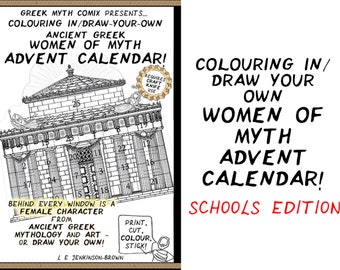 Ancient Greek Colour-in/Draw-Your-Own Women of Myth Advent Calendar - Digital Download for schools and teachers