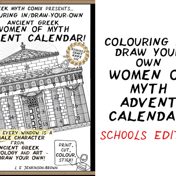 Ancient Greek Colour-in/Draw-Your-Own Women of Myth Advent Calendar - Digital Download for schools and teachers