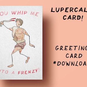 Lupercalia cheeky Greetings Card download PDF and image file to make your own image 1