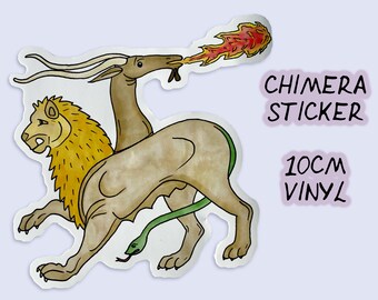 Ancient Greek Mythical Creatures - Chimera / Khimaira sticker - 10cm Vinyl