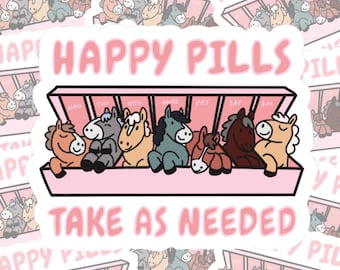 Horse happy pills stickers