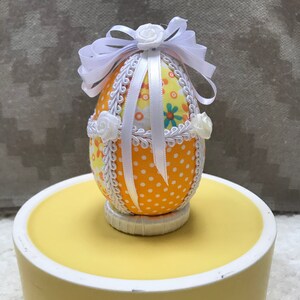 Large quilted Easter egg. Beautiful, unique fabric Easter egg.