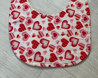 Valentine Hearts Reversible Bib