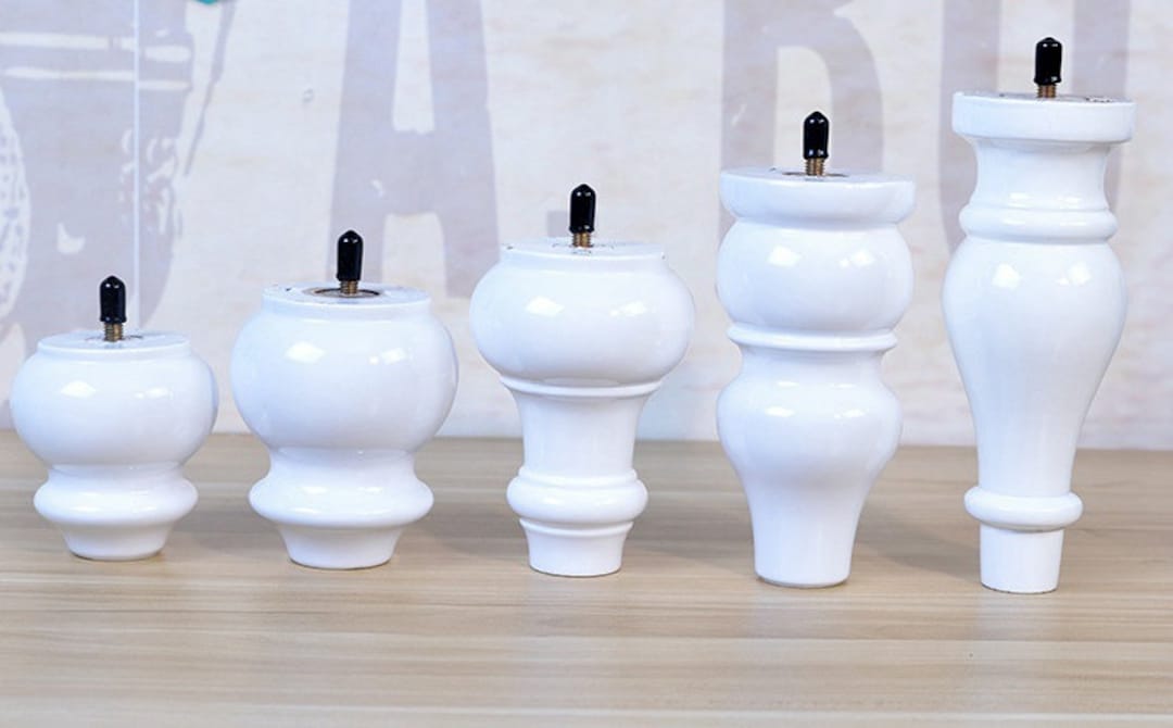 4pcs/6pcs White Wood Legs,furniture Legs With Screw , Sofa Legs