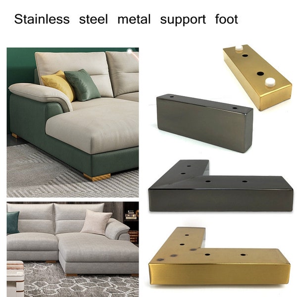 L-shaped metal foot, Cabinet Legs Metal ,Stainless steel Furniture Legs sofa table feet support  TV cabinet foot, raised foot pad Pack of 4