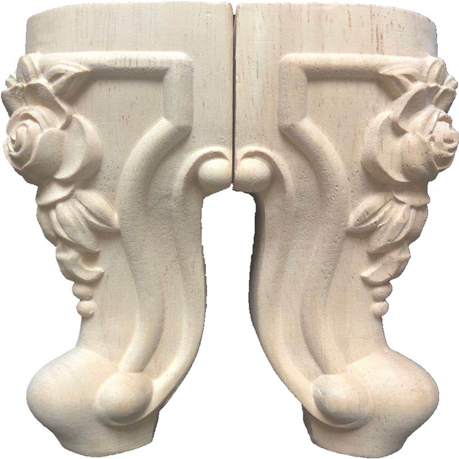 4pcs Solid Unfinished Carved Wood Furniture Legs Replacement Etsy