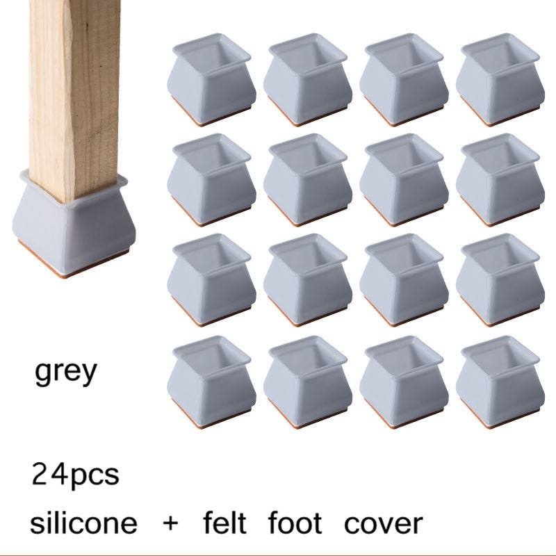 24pcs Square Chair Leg Caps With Felt Furniture Silicone Etsy