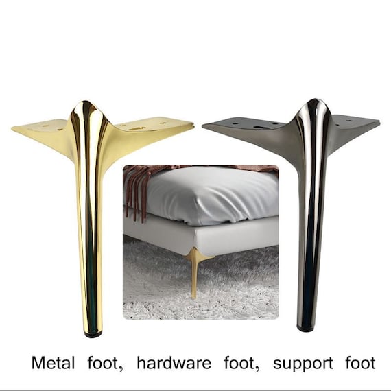 Patas para muebles doradas, accesorios para sofá/armario/cama, patas de  apoyo en ángulo recto, alfombrilla antideslizante + cojinete de carga de
