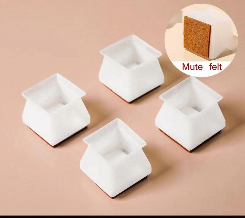 24pcs Square Chair Leg Caps With Felt Furniture Silicone Etsy