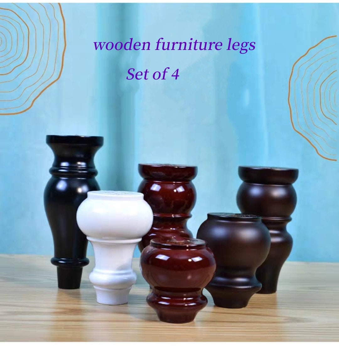 Patas de madera para muebles de 5 pulgadas – Juego de 4 patas cuadradas  para sofá – Pies cónicos de repuesto para patas para muebles o proyectos de