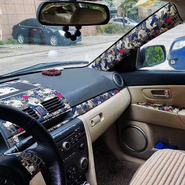 Autocollants auto-adhésifs pour intérieur de voiture, modification bricolage, écusson en coton décoratif universel JDM ABC, décoration de réparation de plafond de pilier