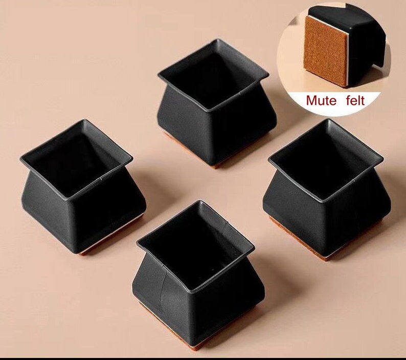 24pcs Square Chair Leg Caps With Felt Furniture Silicone Etsy