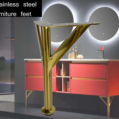 Stainless Steel Furniture Legs H9.8'' Adjustable Etsy