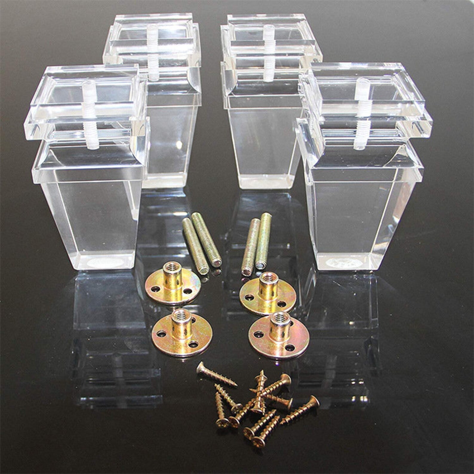 4pcs sofa legs Crystal acrylic foot furniture feet bed Etsy