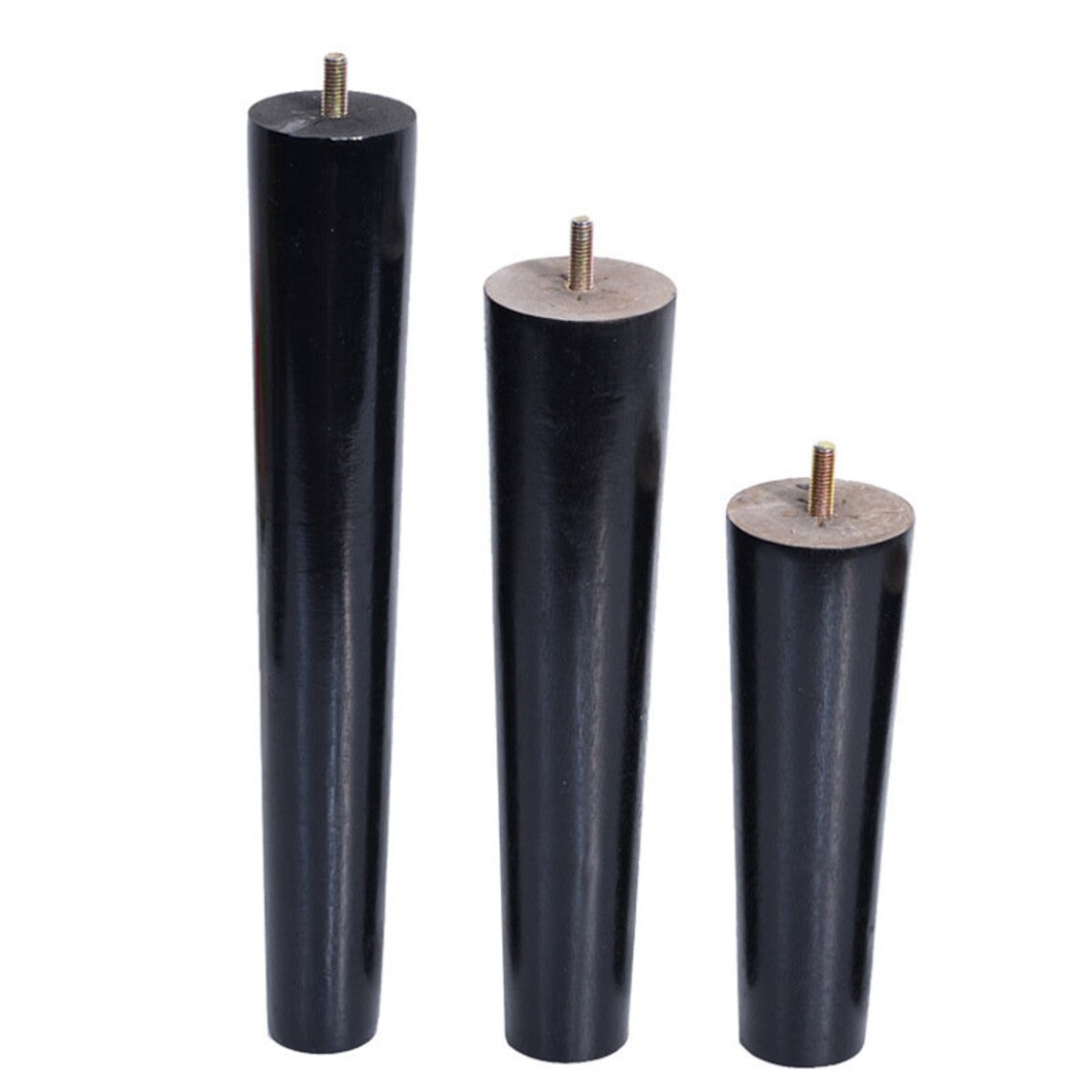 4pcs Black Wood Legs With Screw 212 Inch Furniture Leg Etsy
