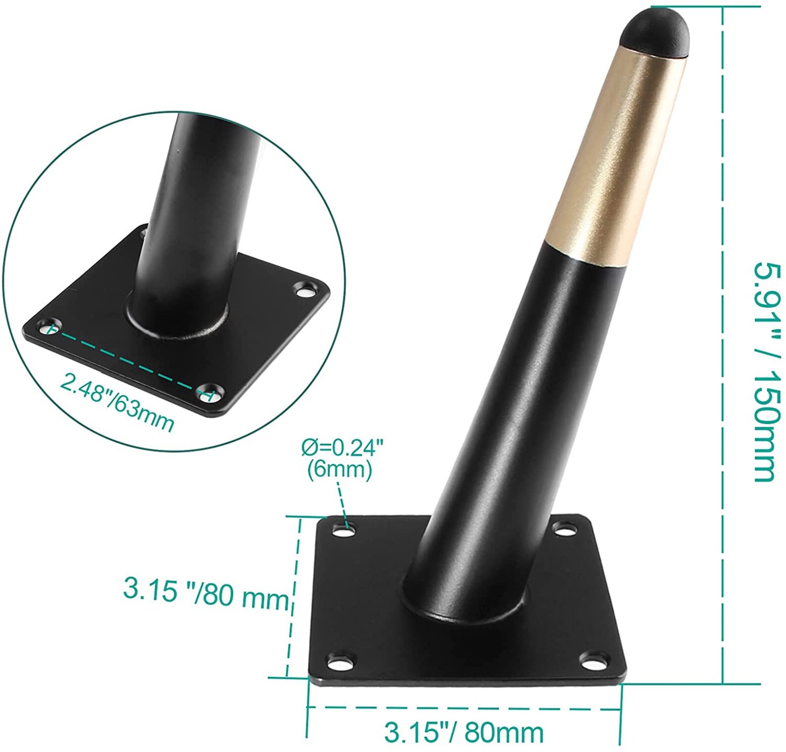 4pcs Metal Furniture Legs 8'' Sofa Legs Mid Century Etsy