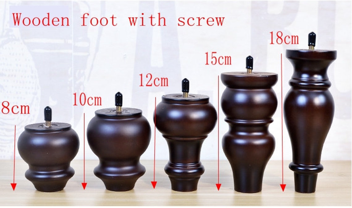 4pcs Wood Furniture Legs With Screw Furniture Leg Wood Sofa Etsy