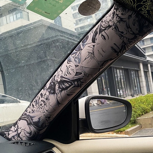 Beautiful lady Self adhesive Cotton sticker waterproof JDM car modification AB pillar ceiling repair decor sticker DIY refit