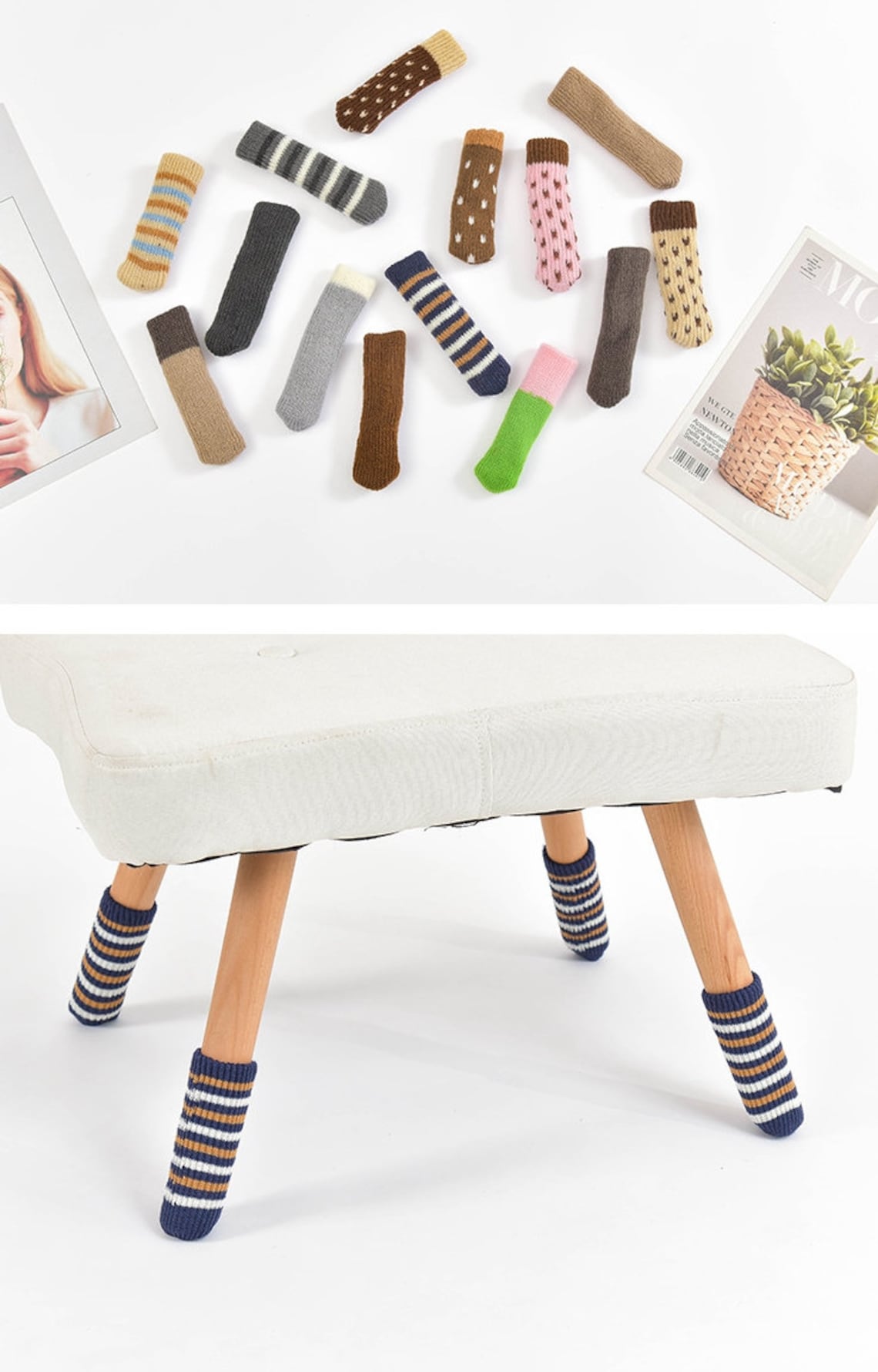 16 pcs Knitting Wool Furniture Socks Chair Leg Socks Furniture Etsy