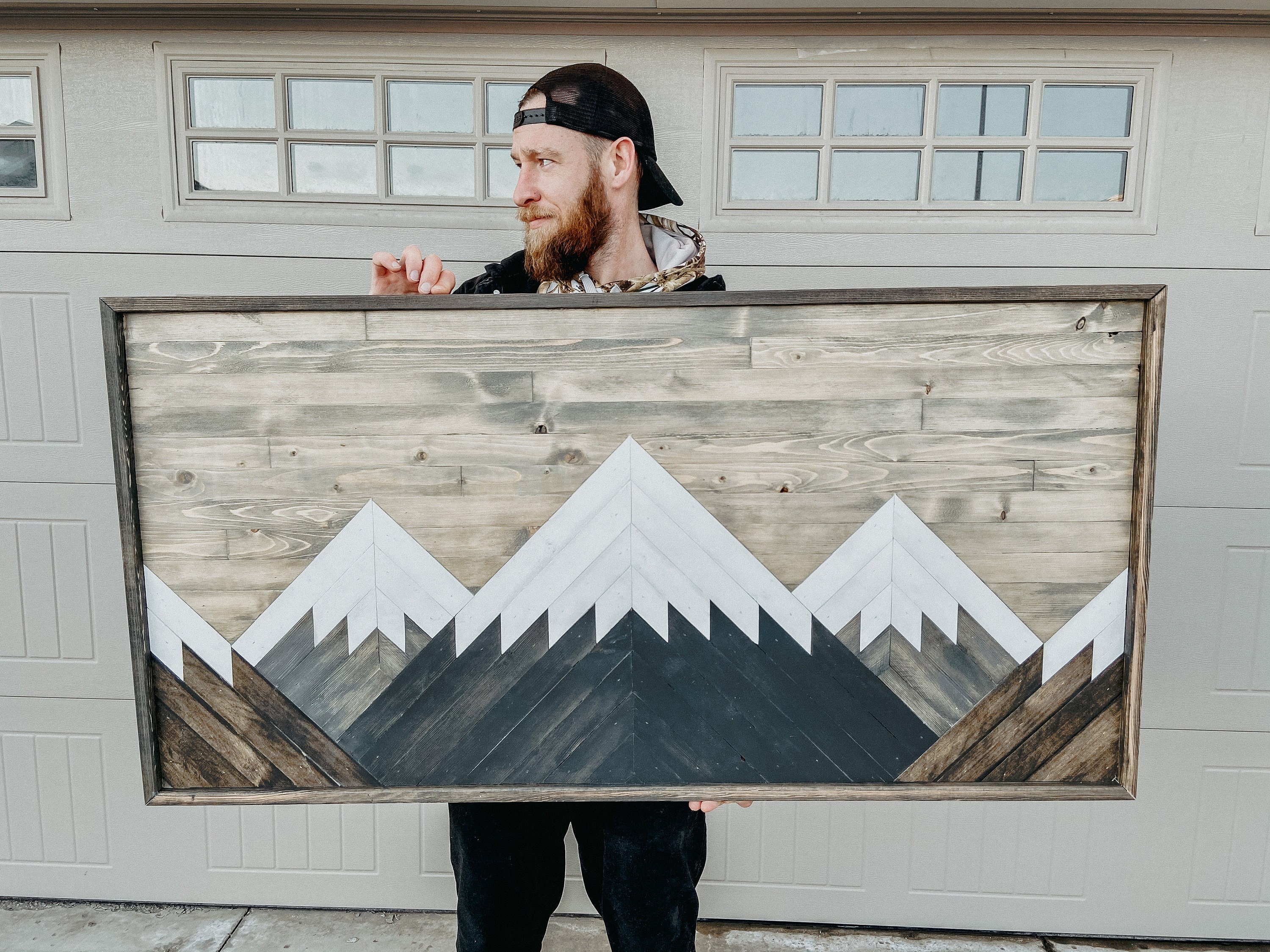 Mountain Wood Art Etsy