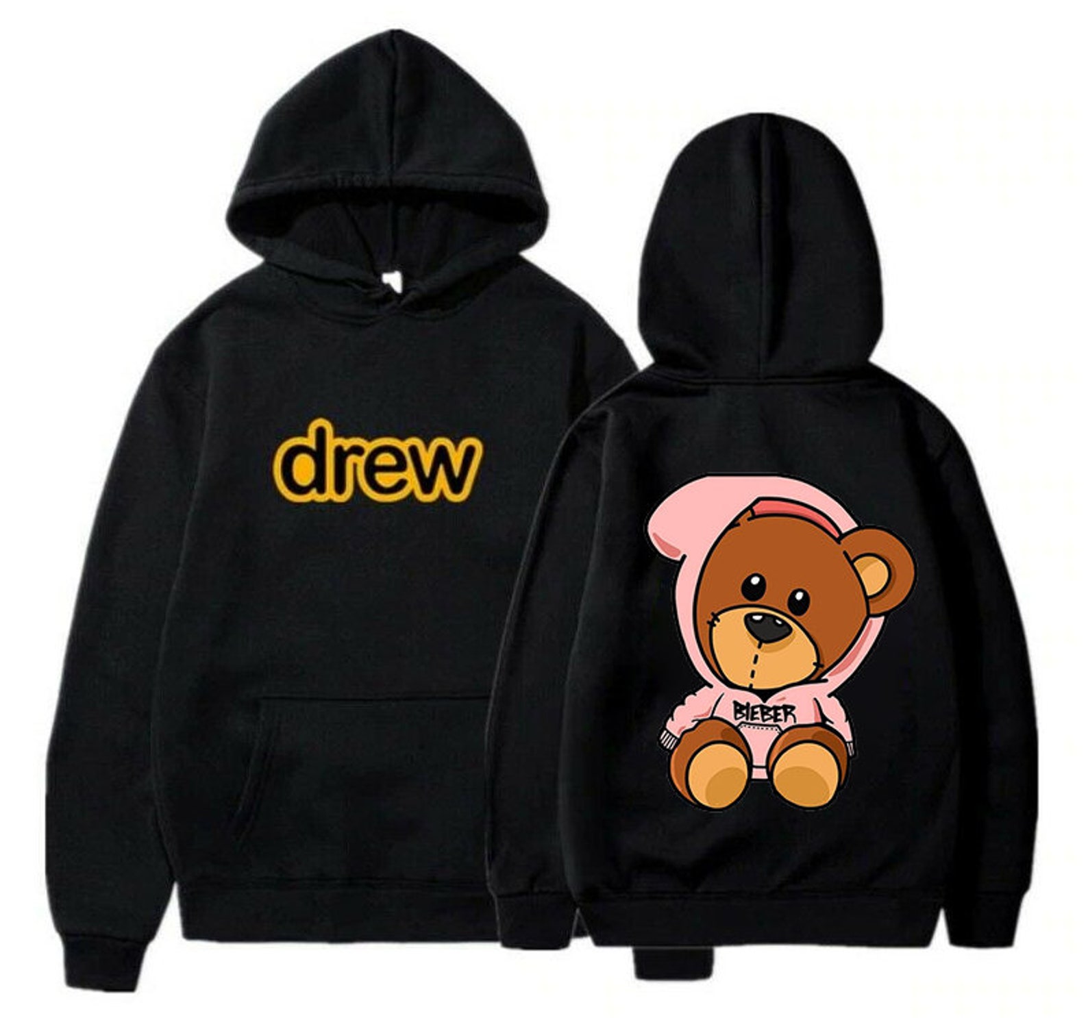 Justin Bieber Bear Sweatshirt Clothing Pullover Hoodie Drew | Etsy