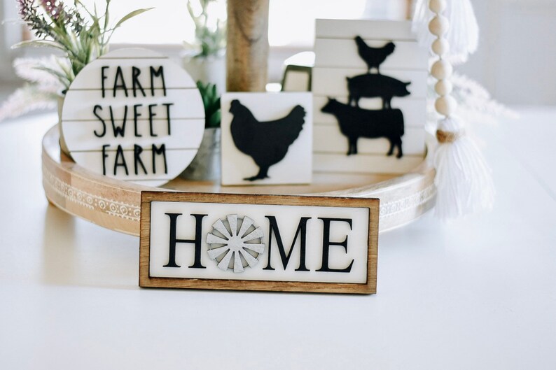 Farmhouse Tiered Tray Decor Bundle Etsy