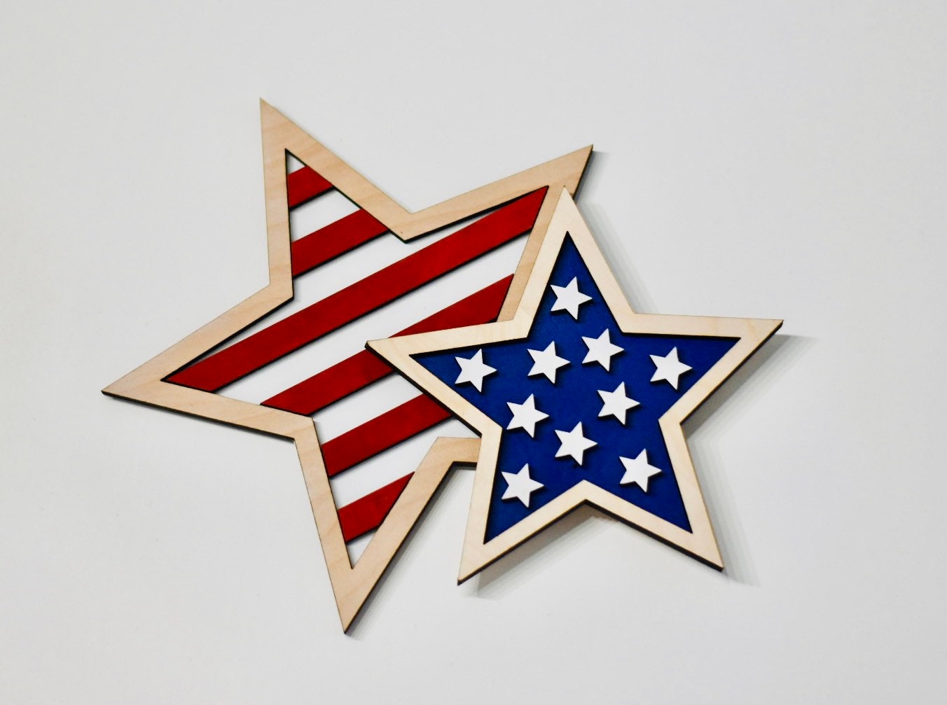 Decorative Patriotic Wood Stars Etsy