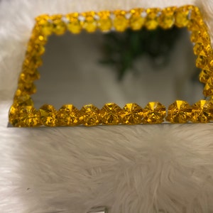 Orange Diamond Glam Mirrored Perfume/Makeup Vanity Tray