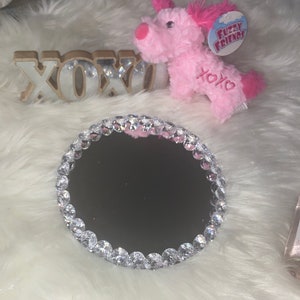 MTO Glam Circular Diamond Mirrored Perfume/Cosmetics/Vanity Tray