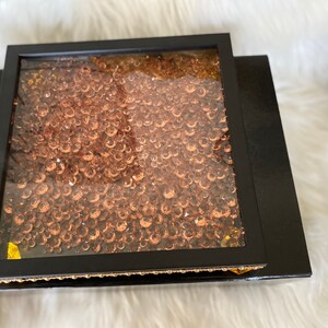 Black & Gold Glam Diamond Makeup/Vanity Cosmetics Tray