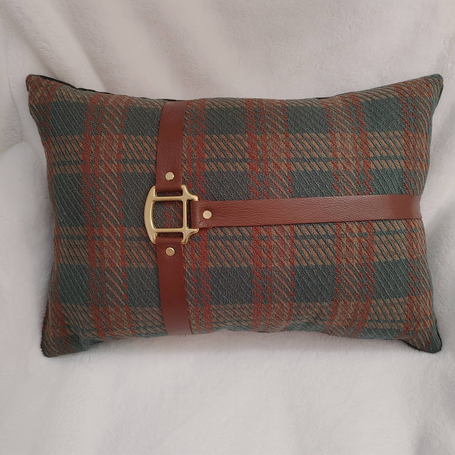 CUSTOM Halter Style Pillow With Stitched Leather Straps & Etsy