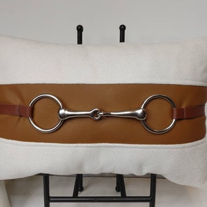 All About The Buzz 12x18 equestrian lumbar horse bit pillow