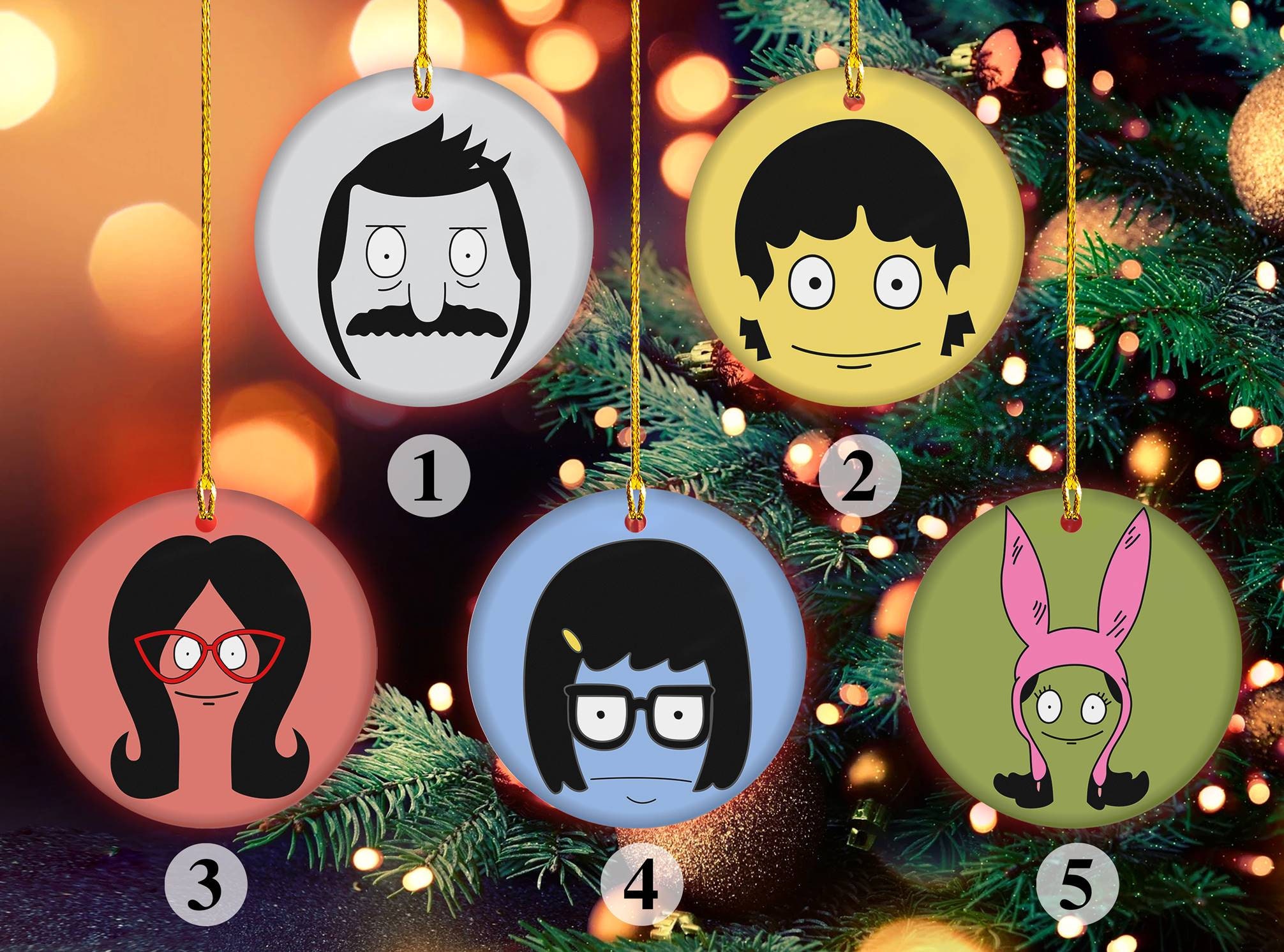 Bob's Burgers Christmas Ornaments 