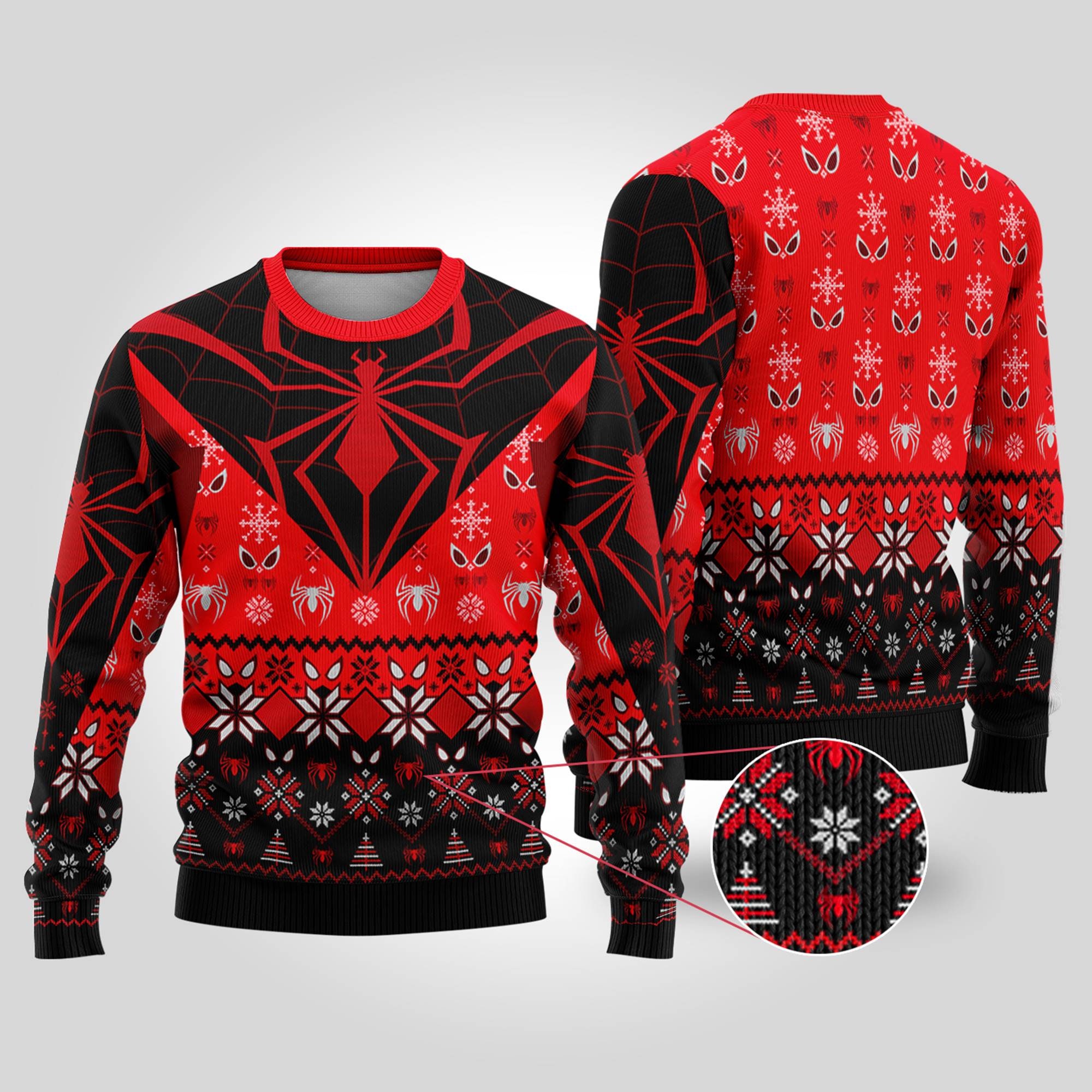 Spider Man Ugly Christmas Sweatshirt Miles Morales Christmas - Etsy
