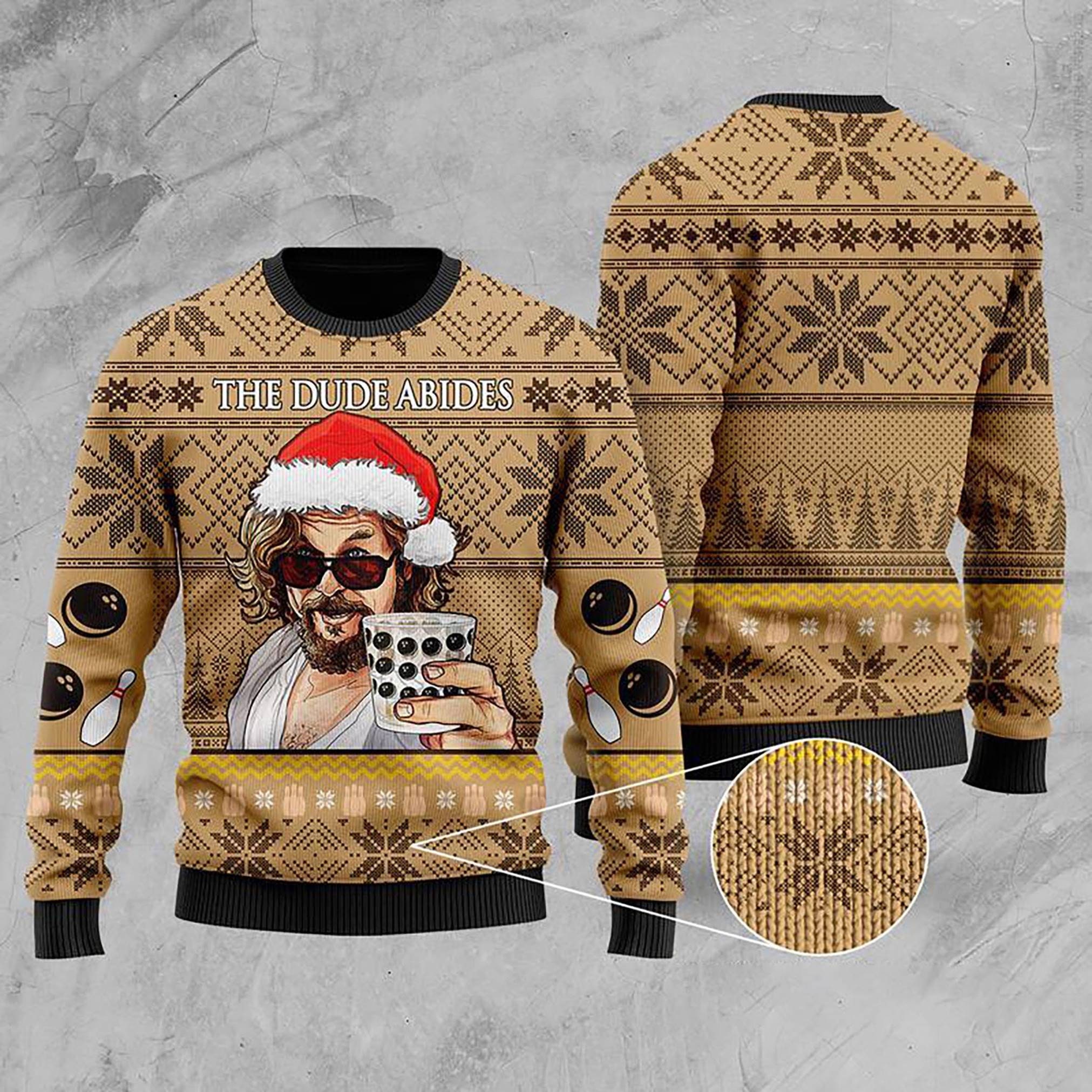 The Dude Abises the Big Lebowski Ugly Sweater Christmas Big - Etsy Canada