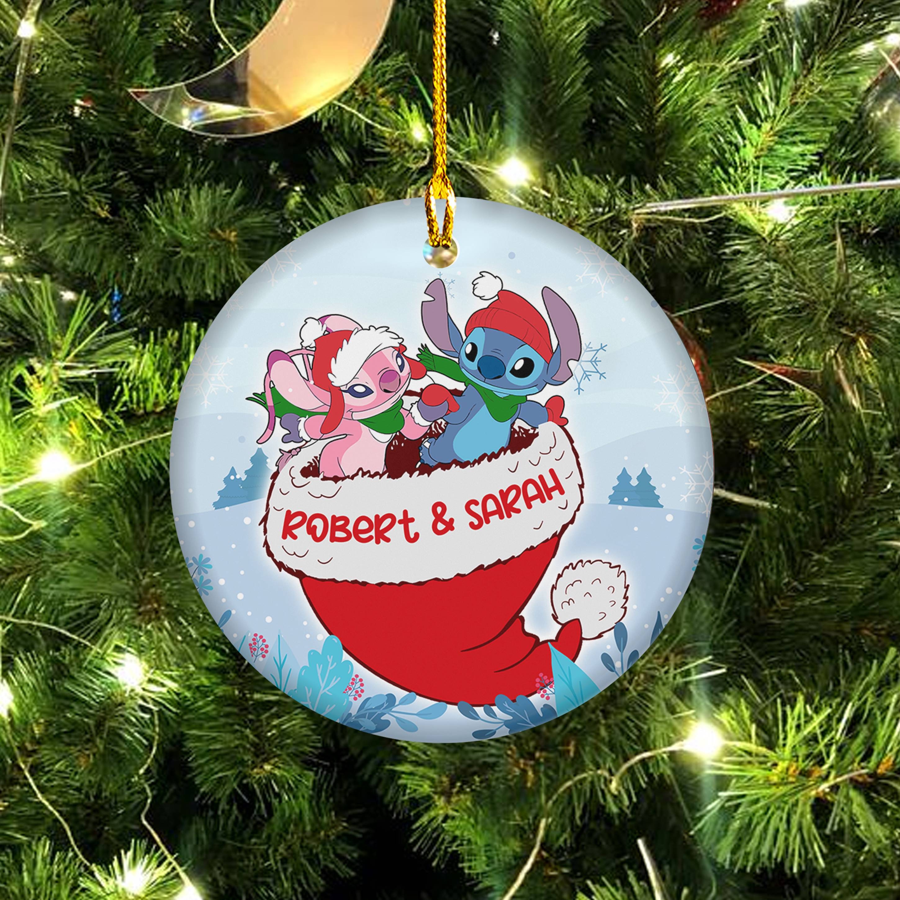 Discover Stitch And Angel Ornament Disney Stitch Couple Ornament