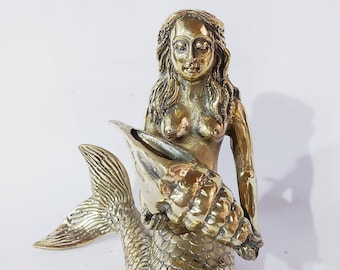 Candle Holder Of Mermaid , Bronze Mermaid Sculpture , Mermaid Figurine , home Decor , Birthday Gift