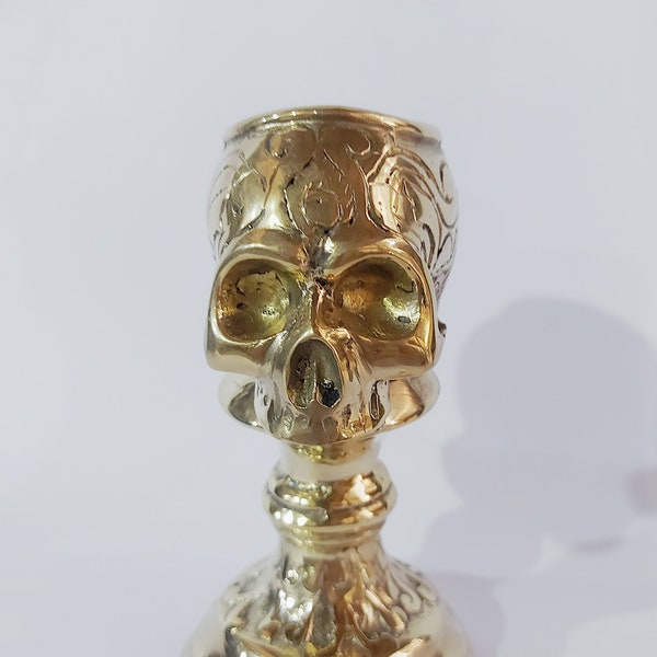 Candle Holder Of Skull , Bronze Skull Sculpture , Skull , home Decor , Birthday Gift
