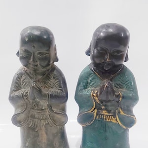 Buda Jizo, escultura de bronce Jizo, decoración del hogar, meditación, regalo de cumpleaños del jardín Jizo.