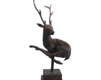 ヴィンテージブロンズ彫刻の鹿の像 - Etsy 日本