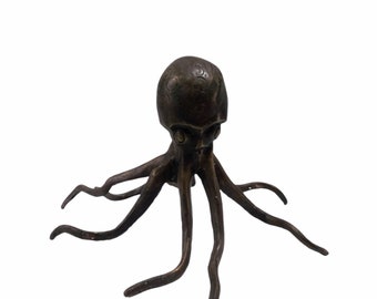 Miniature The Legend Kraken , Miniature Kraken Sculpture , Kraken Figurine ,  bronze Octopus sculpture, animal figure , birthday gift.