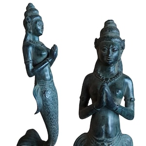 Mermaid , Miniature Mermaid Sculpture , Equine Figurine ,  bronze sculpture, Sea figure , home decor, birthday gift.