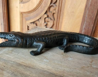 Crocodile Bronze Statue , Crocodile Sculpture , Animal figure , Bronze Sculpture , Home Decor , Birthday Gift , Handicrafts Statue