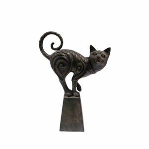 Cute Cat Sculpture , Bronze Cat Statue , Cat Figurine , Birthday Gift , Unique Cat