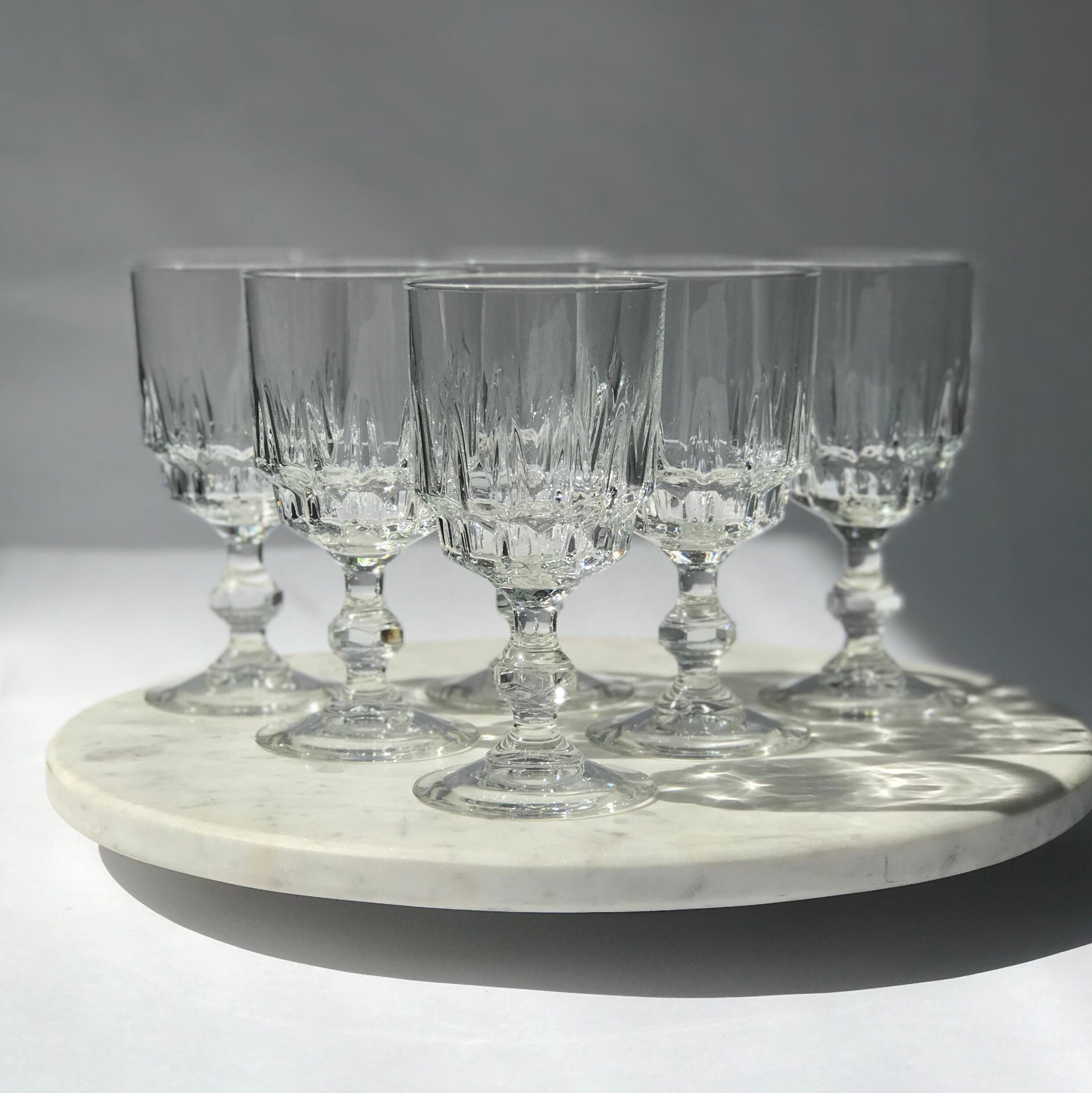 6x Luminarc Detailed Wine Glasses Etsy Australia