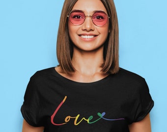 Love || LGBT T-shirt || Pride T-shirt || Rainbow T-shirt || LGBT Gift Idea || Cute Pride T-Shirt