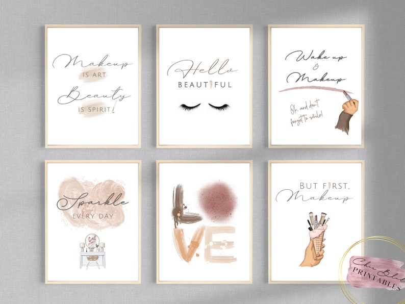Beauty Salon Decor Wall Art Makeup Studio Wall Art Fashion Etsy