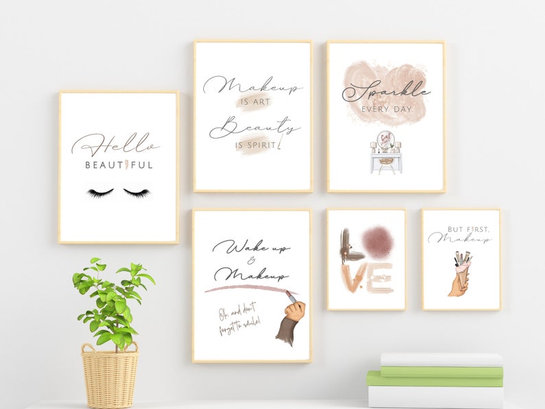 Beauty Salon Decor Wall Art Makeup Studio Wall Art Fashion Etsy
