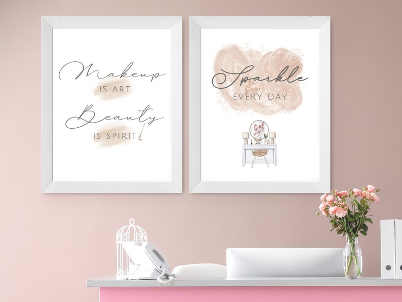 Beauty Salon Decor Wall Art Makeup Studio Wall Art Fashion Etsy